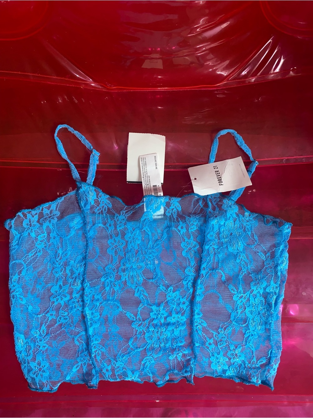 Forever 21 Bright Blue Lace Bandeau Cami